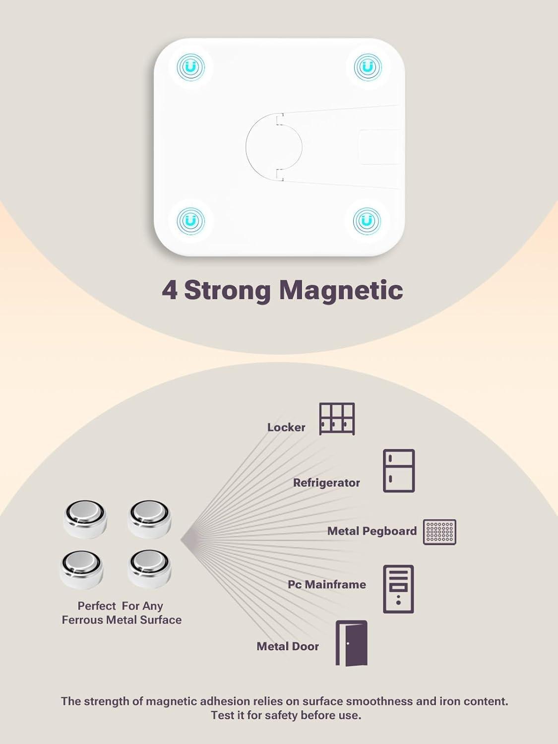 LED magnetic mirror and other features
