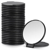 Qislee Compact Mirror Bulk, Round Makeup Mirror for Purse, Set of 4 (Black)