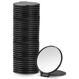 Qislee Compact Mirror Bulk, Round Makeup Mirror for Purse, Set of 4 (Black)