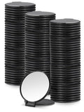 Qislee Compact Mirror Bulk, Round Makeup Mirror for Purse, Set of 4 (Black)