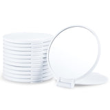 Qislee Compact Mirror Bulk, Round Makeup Mirror for Purse, Set of 4 (White)