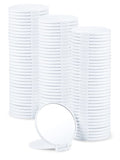 Qislee Compact Mirror Bulk, Round Makeup Mirror for Purse, Set of 4 (White)
