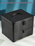 black makeup box on a white surface