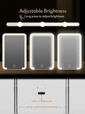 Qislee Travel Makeup Mirror with Lights, 3 Color Modes, Desk Mirror with Foldable Stand, Touch Dimming, Perfect Travel Accessory