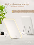 Qislee Travel Makeup Mirror with Lights, 3 Color Modes, Desk Mirror with Foldable Stand, Touch Dimming, Perfect Travel Accessory
